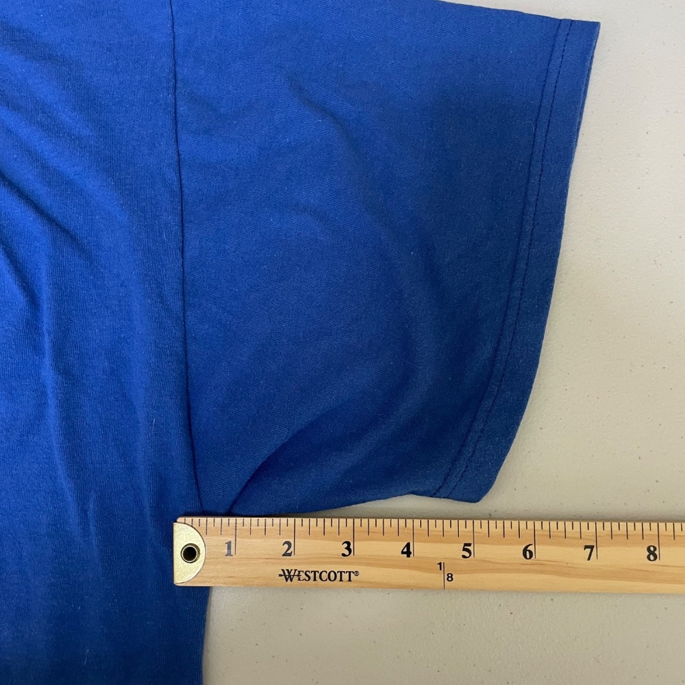 Vintage Russell Athletic Henley Shirt Screwballs Bar Logo Durable Blue Men’s XXL - Picture 7 of 8